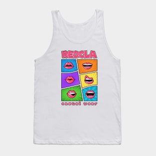 Pop Art Mouth Design Tank Top